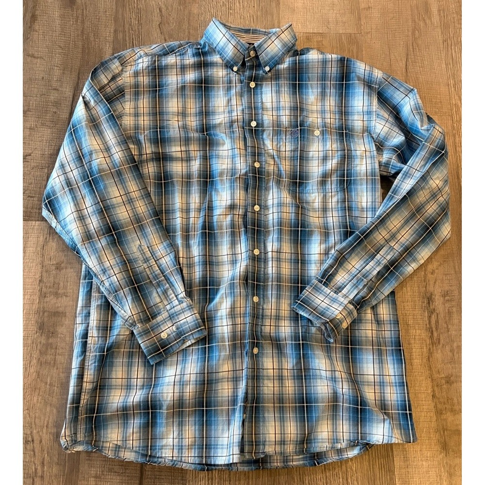 Wrangler George Strait Shirt Mens Size XL Tall Blue Long Sleeve Western Cowboy